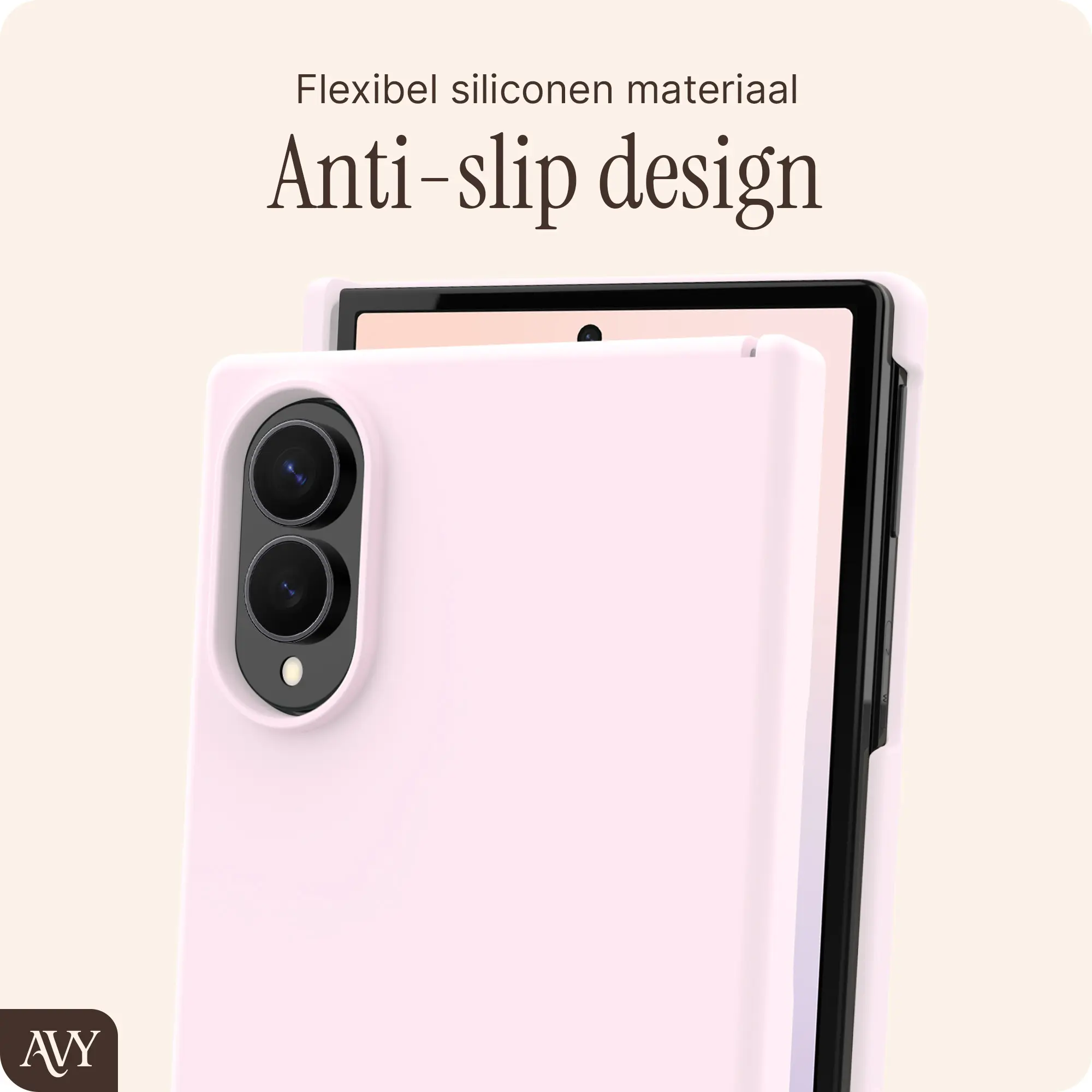 AVY Samsung Galaxy Z Fold 8 Hoesje Liquid Silicone met MagSafe Roze afbeelding 6