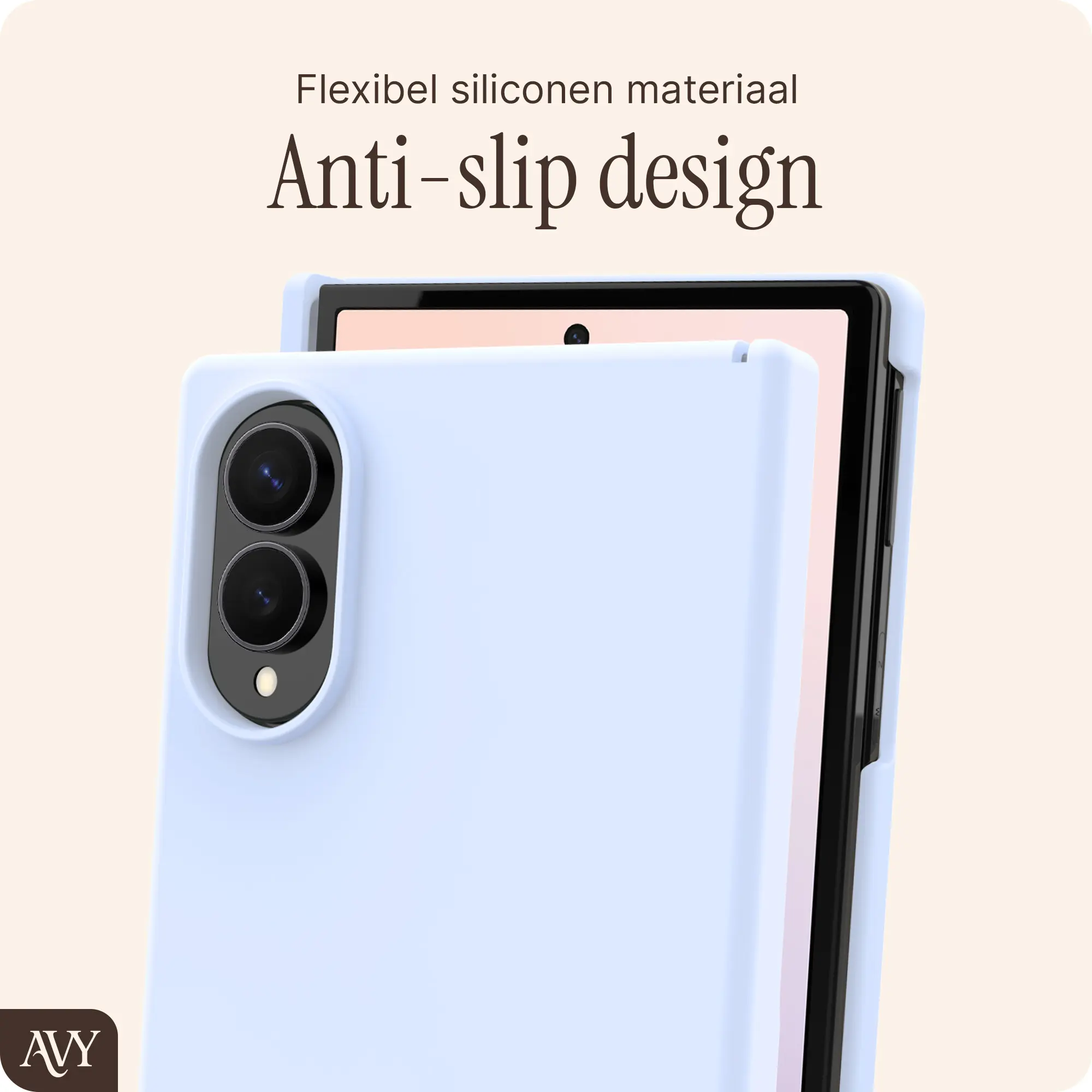 AVY Samsung Galaxy Z Fold 8 Hoesje Liquid Silicone met MagSafe Blauw afbeelding 5