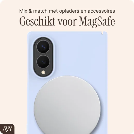 AVY Samsung Galaxy Z Fold 8 Hoesje Liquid Silicone met MagSafe Blauw afbeelding 6
