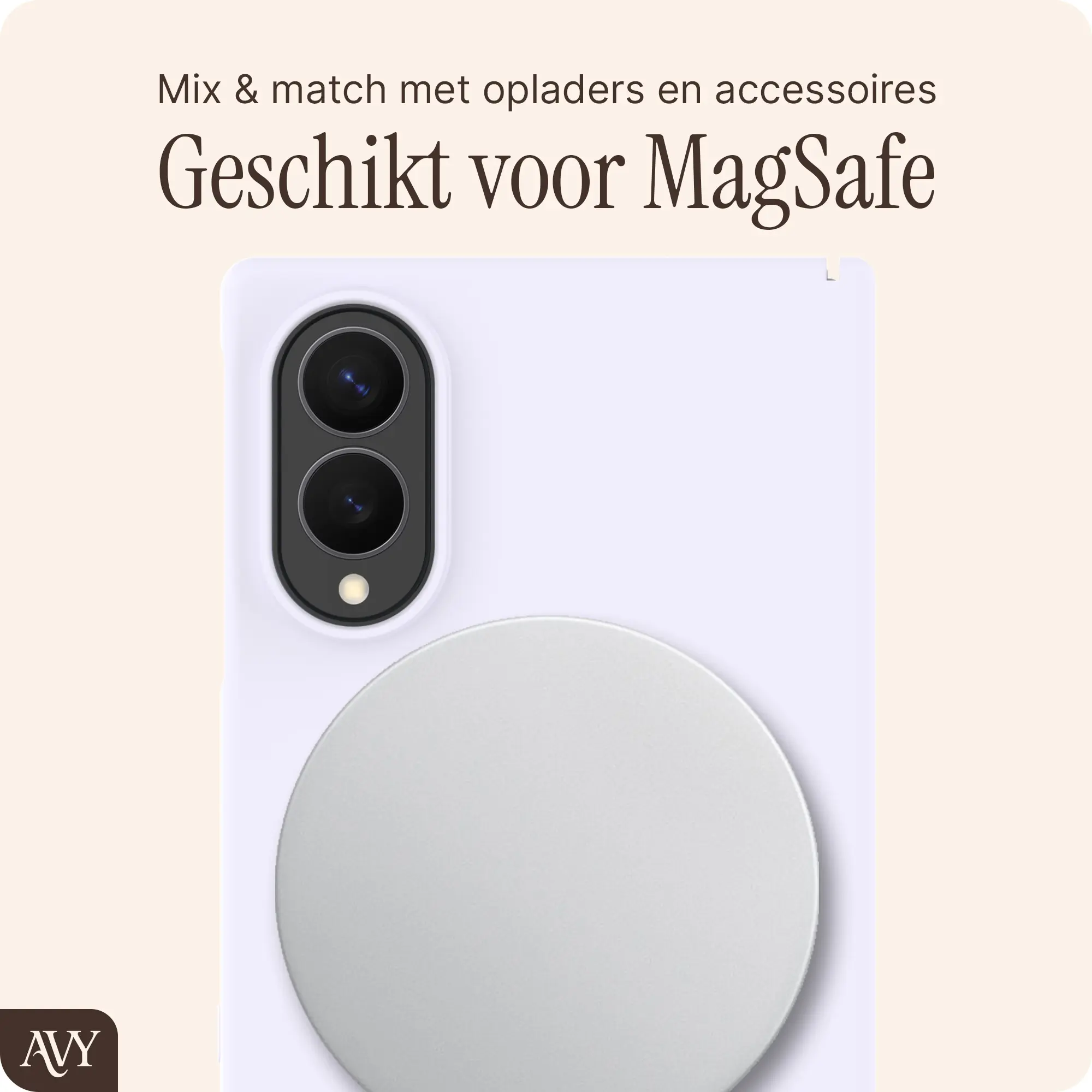 AVY Samsung Galaxy Z Fold 8 Hoesje Liquid Silicone met MagSafe Paars afbeelding 7