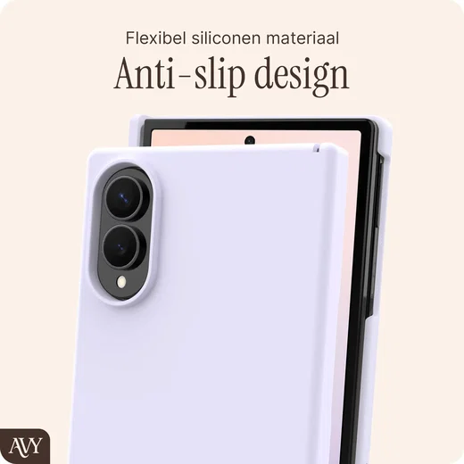 AVY Samsung Galaxy Z Fold 8 Hoesje Liquid Silicone met MagSafe Paars afbeelding 6