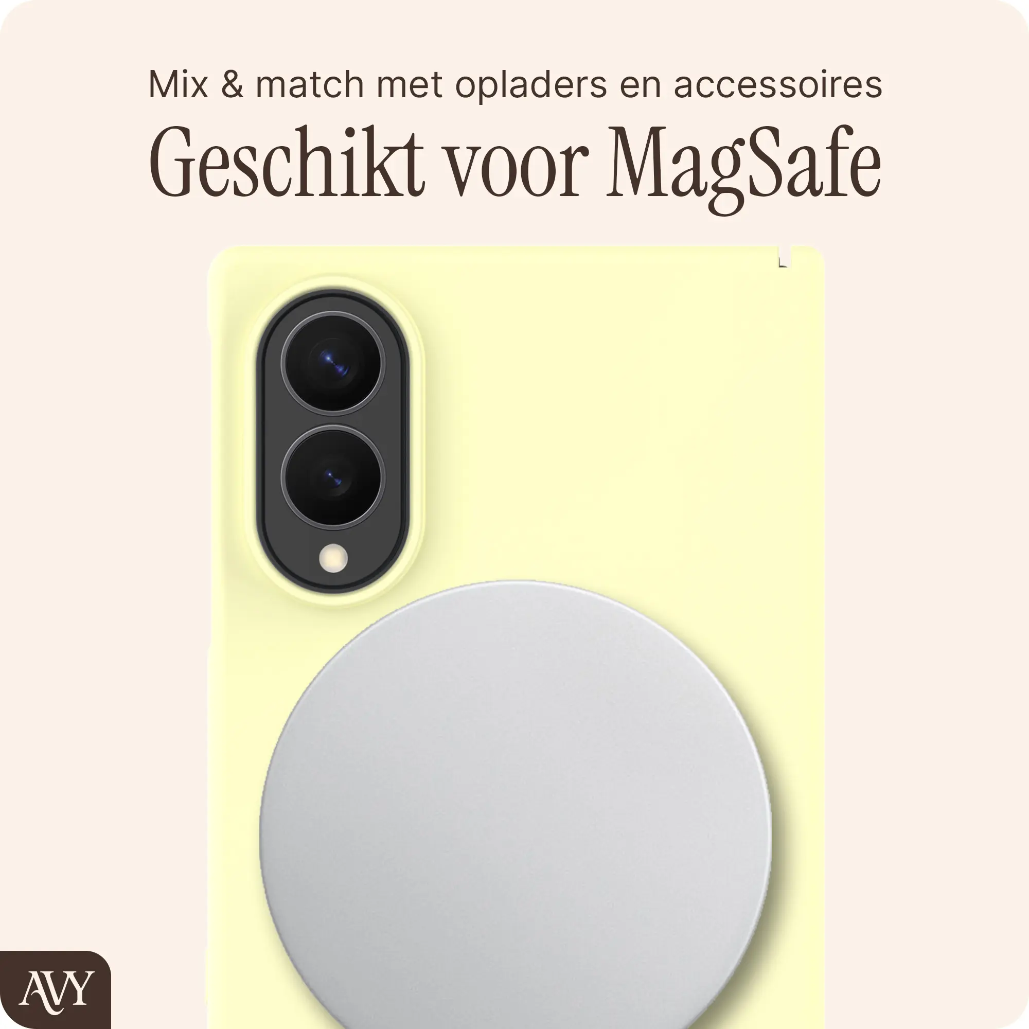 AVY Samsung Galaxy Z Fold 8 Hoesje Liquid Silicone met MagSafe Butter Yellow afbeelding 7