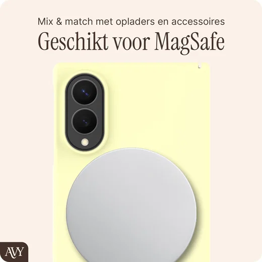 AVY Samsung Galaxy Z Fold 8 Hoesje Liquid Silicone met MagSafe Butter Yellow afbeelding 7