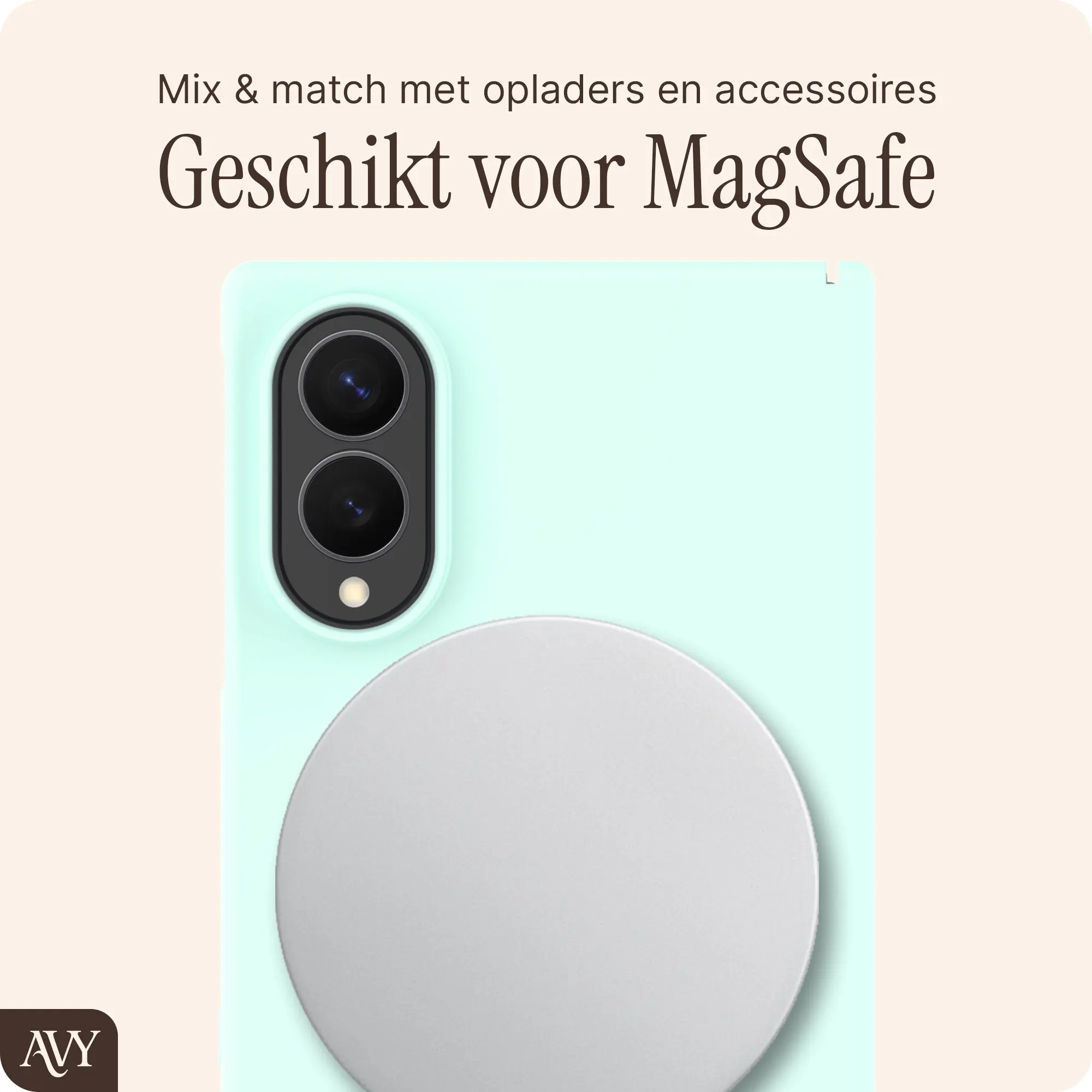 AVY Samsung Galaxy Z Fold 8 Hoesje Liquid Silicone met MagSafe Matcha afbeelding 7