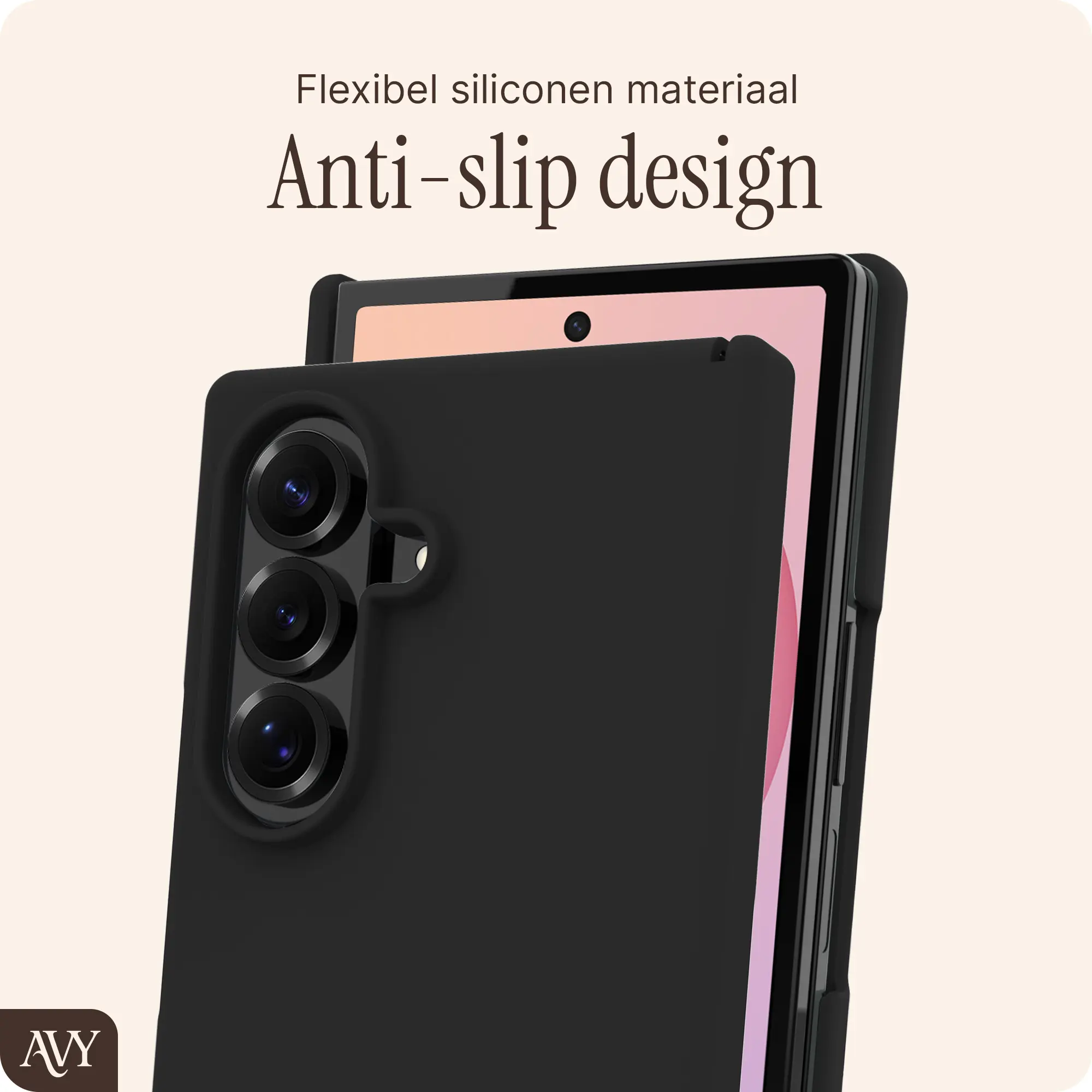 AVY Samsung Galaxy Z Fold 8 Ultra Hoesje Liquid Silicone MagSafe Zwart afbeelding 6