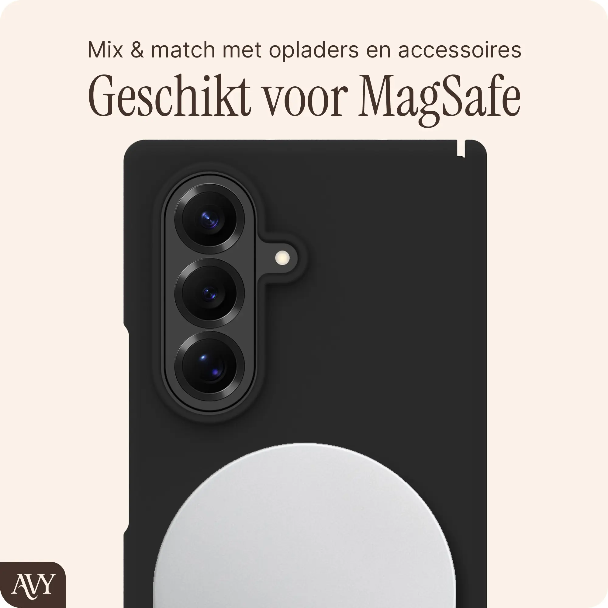 AVY Samsung Galaxy Z Fold 8 Ultra Hoesje Liquid Silicone MagSafe Zwart afbeelding 7