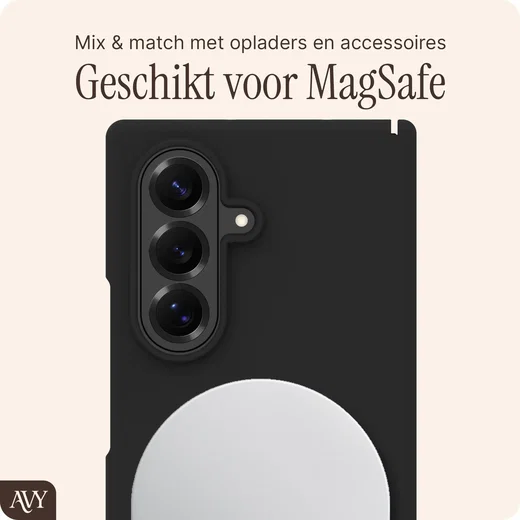 AVY Samsung Galaxy Z Fold 8 Ultra Hoesje Liquid Silicone MagSafe Zwart afbeelding 7