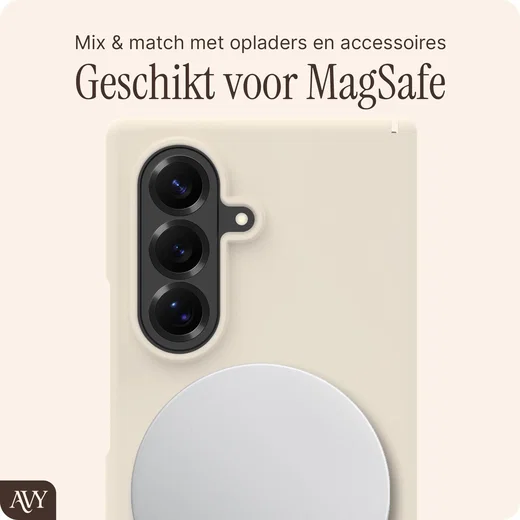 AVY Samsung Galaxy Z Fold 8 Ultra Hoesje Liquid Silicone MagSafe Beige afbeelding 7