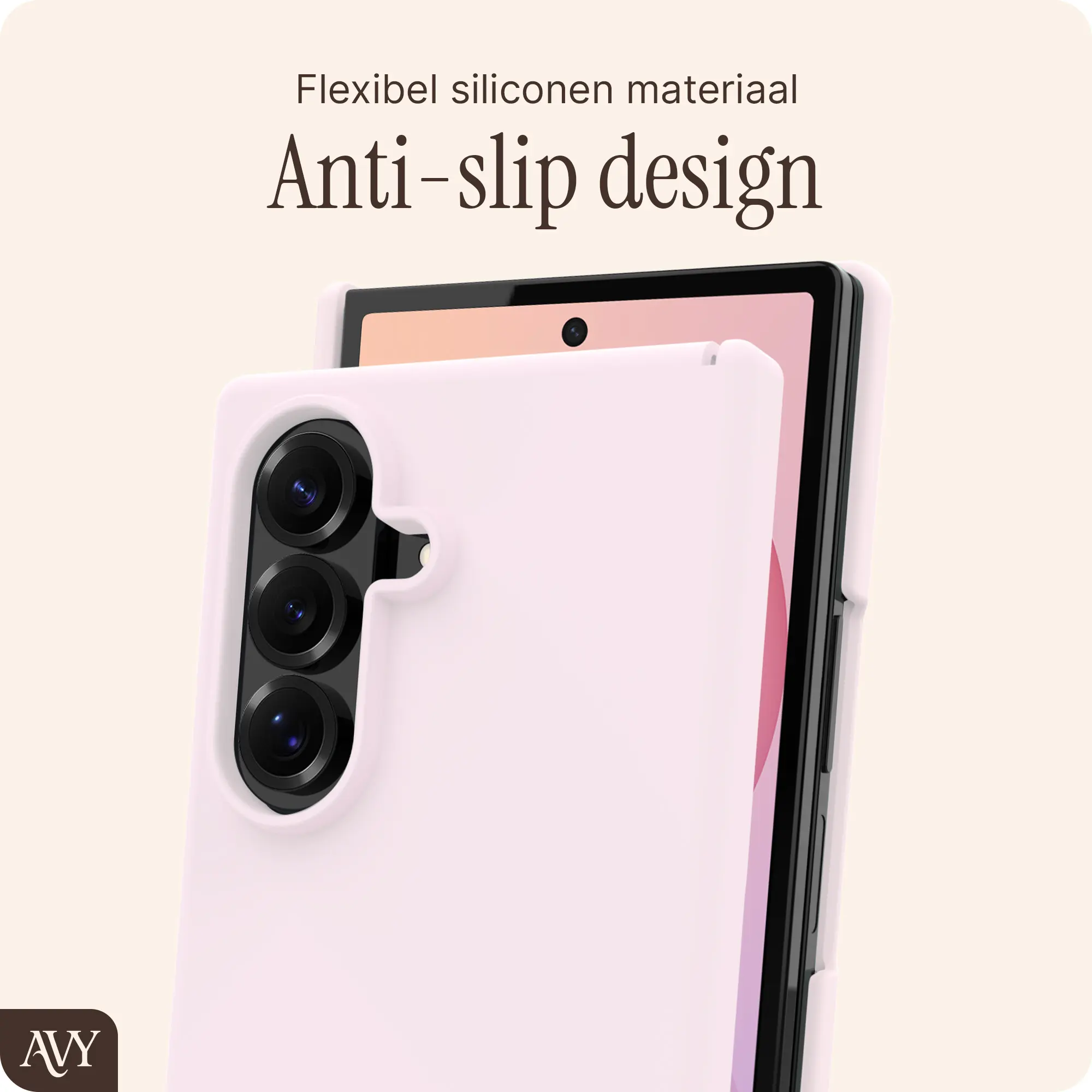 AVY Samsung Galaxy Z Fold 8 Ultra Hoesje Liquid Silicone MagSafe Roze afbeelding 6