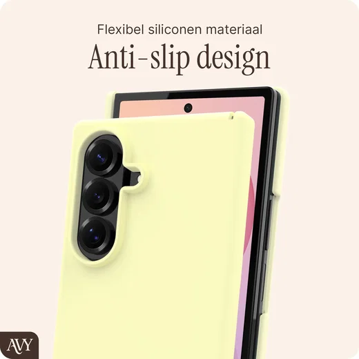 AVY Samsung Galaxy Z Fold 8 Ultra Hoesje Liquid Silicone MagSafe Butter Yellow afbeelding 6