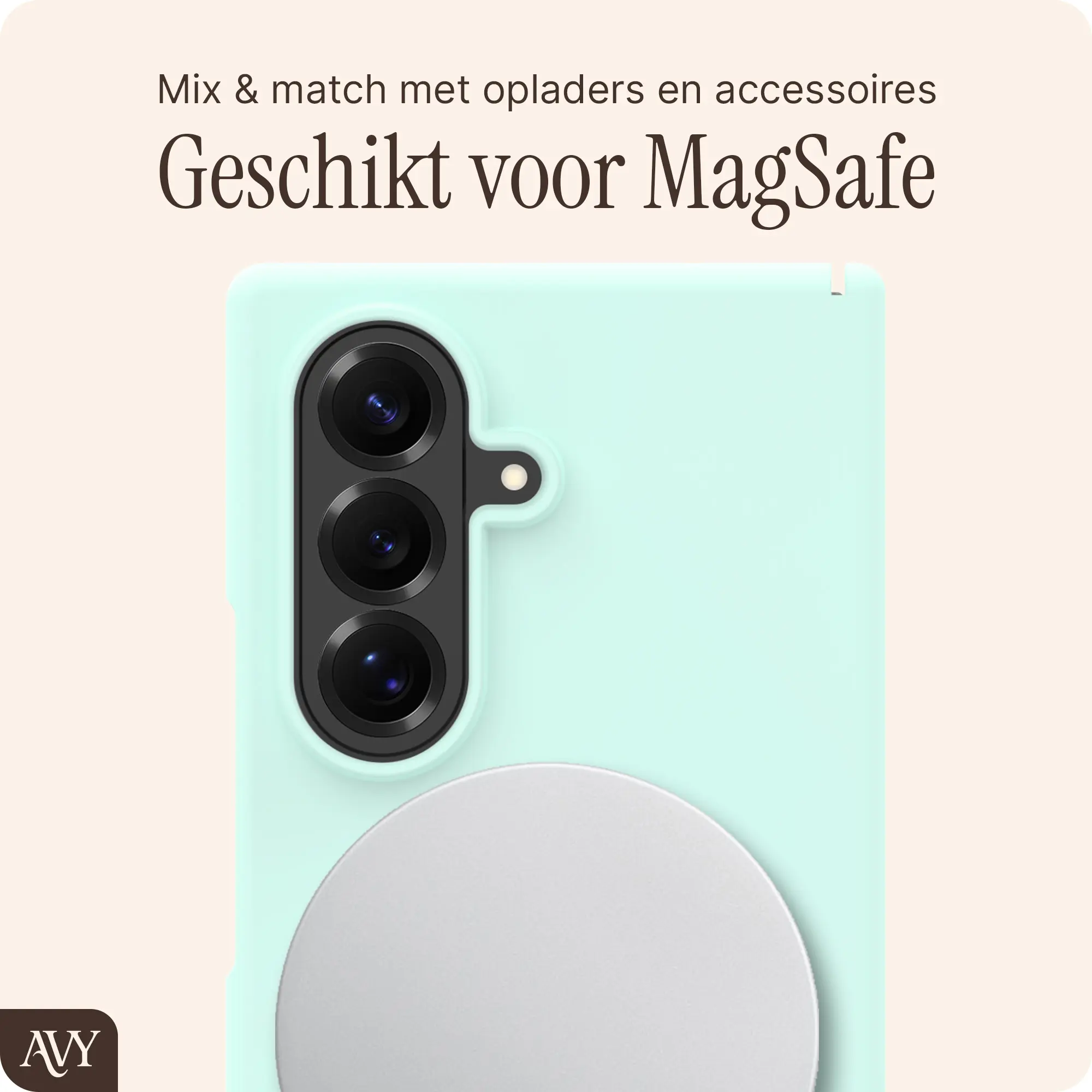 AVY Samsung Galaxy Z Fold 8 Ultra Hoesje Liquid Silicone MagSafe Matcha afbeelding 7