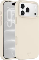 AVY Apple iPhone 18 Pro Hoesje Liquid Silicone met MagSafe Beige afbeelding