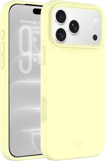 AVY Apple iPhone 18 Pro Hoesje Liquid Silicone met MagSafe Butter Yellow afbeelding 1