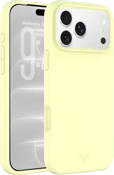 AVY Apple iPhone 18 Pro Hoesje Liquid Silicone met MagSafe Butter Yellow afbeelding