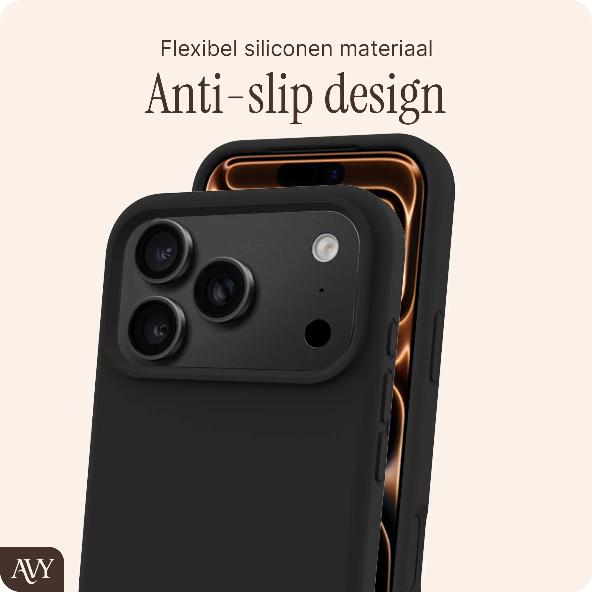 AVY Apple iPhone 18 Pro Max Hoesje Liquid Silicone met MagSafe Zwart afbeelding 7