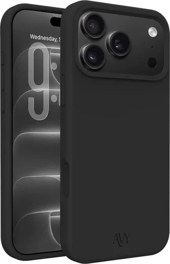 AVY Apple iPhone 18 Pro Max Hoesje Liquid Silicone met MagSafe Zwart afbeelding 1