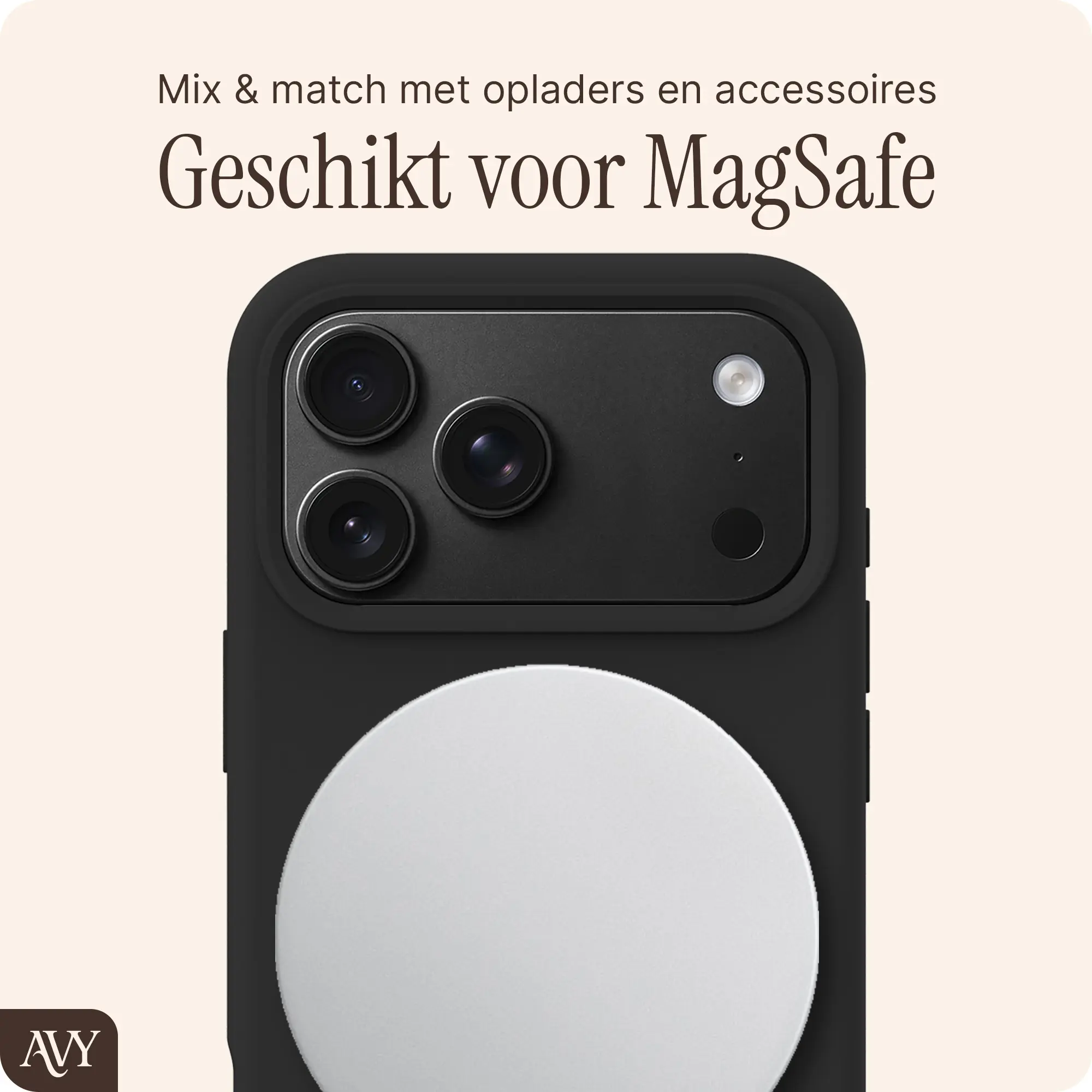 AVY Apple iPhone 18 Pro Max Hoesje Liquid Silicone met MagSafe Zwart afbeelding 8