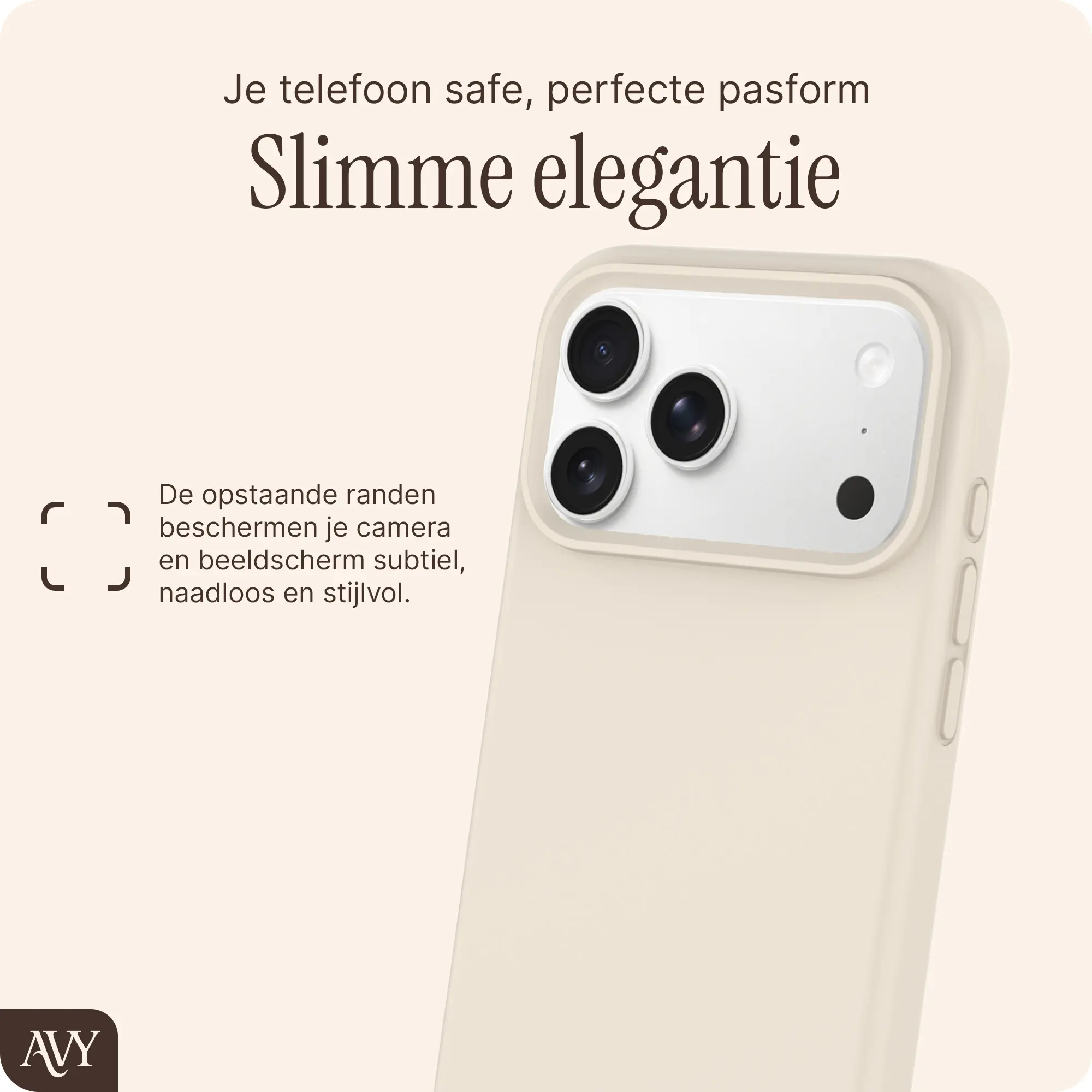 AVY Apple iPhone 18 Pro Max Hoesje Liquid Silicone met MagSafe Beige afbeelding 9