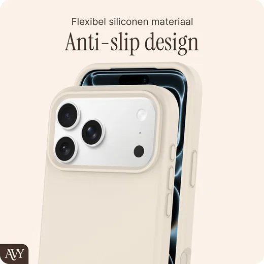 AVY Apple iPhone 18 Pro Max Hoesje Liquid Silicone met MagSafe Beige afbeelding 7