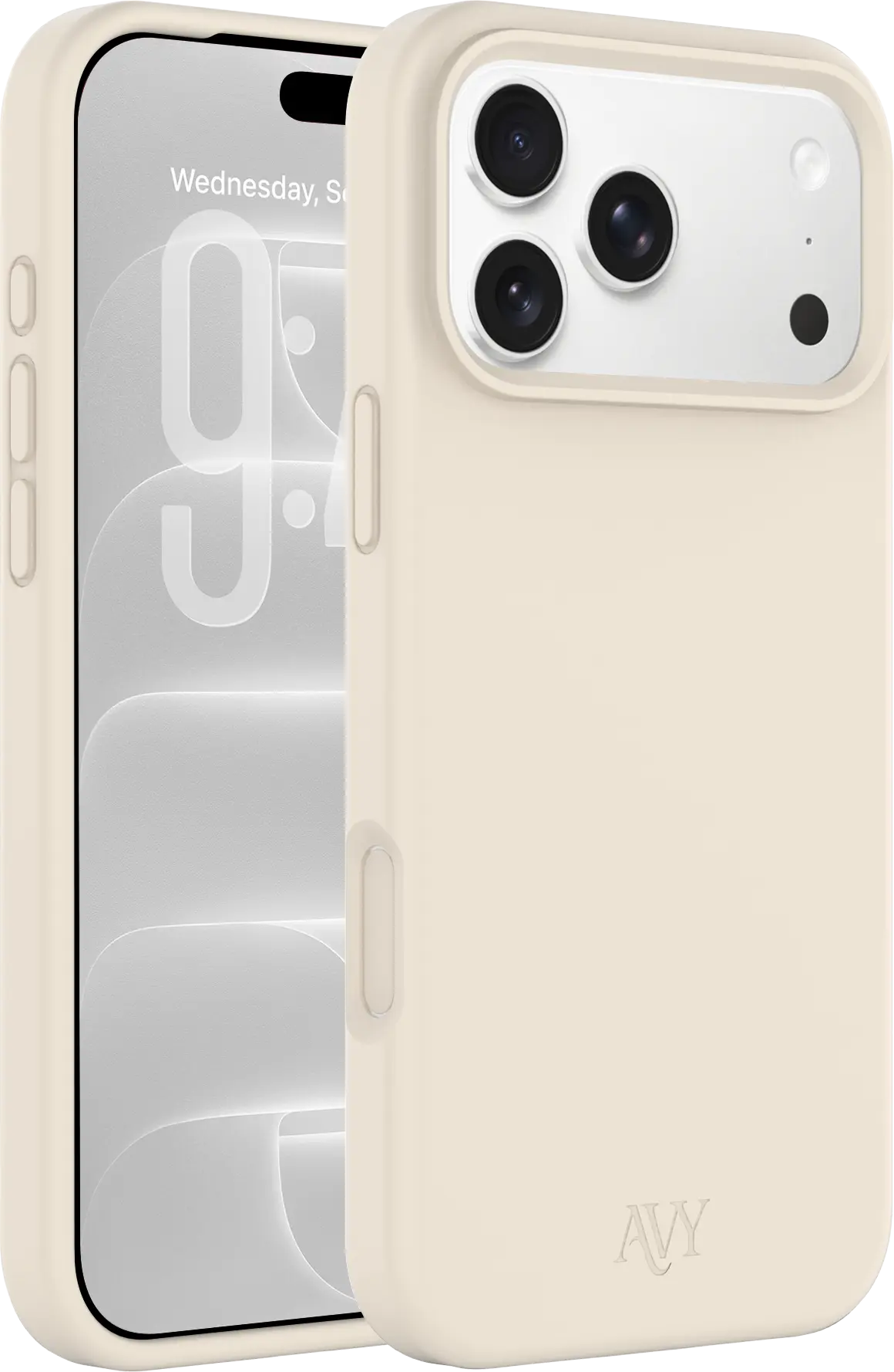 AVY Apple iPhone 18 Pro Max Hoesje Liquid Silicone met MagSafe Beige afbeelding 1