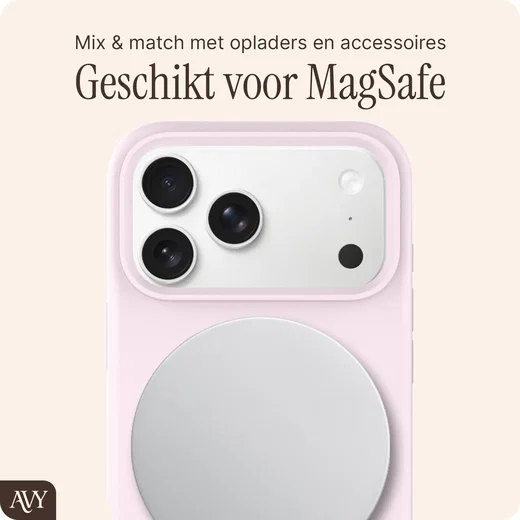 AVY Apple iPhone 18 Pro Max Hoesje Liquid Silicone met MagSafe Roze afbeelding 8