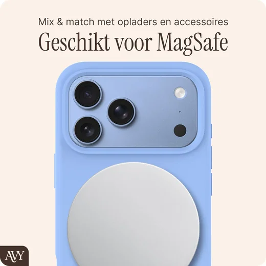 AVY Apple iPhone 18 Pro Max Hoesje Liquid Silicone met MagSafe Blauw afbeelding 4
