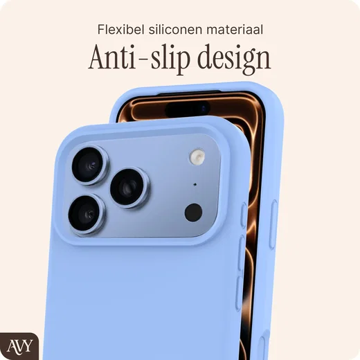 AVY Apple iPhone 18 Pro Max Hoesje Liquid Silicone met MagSafe Blauw afbeelding 3