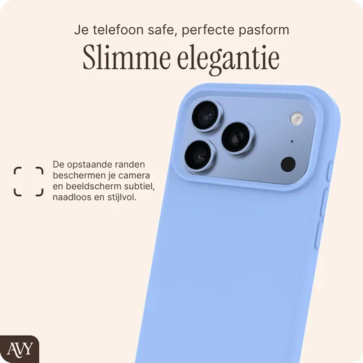 AVY Apple iPhone 18 Pro Max Hoesje Liquid Silicone met MagSafe Blauw afbeelding 5
