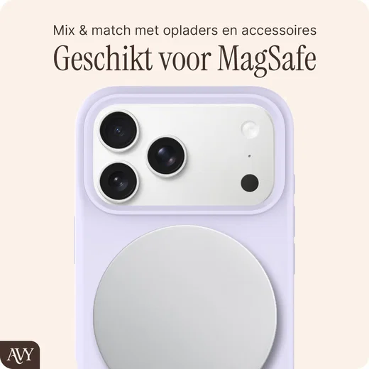 AVY Apple iPhone 18 Pro Max Hoesje Liquid Silicone met MagSafe Paars afbeelding 8