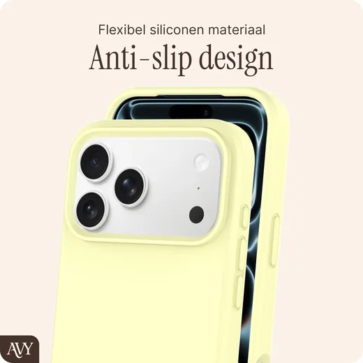 AVY Apple iPhone 18 Pro Max Hoesje Liquid Silicone met MagSafe Butter Yellow afbeelding 7