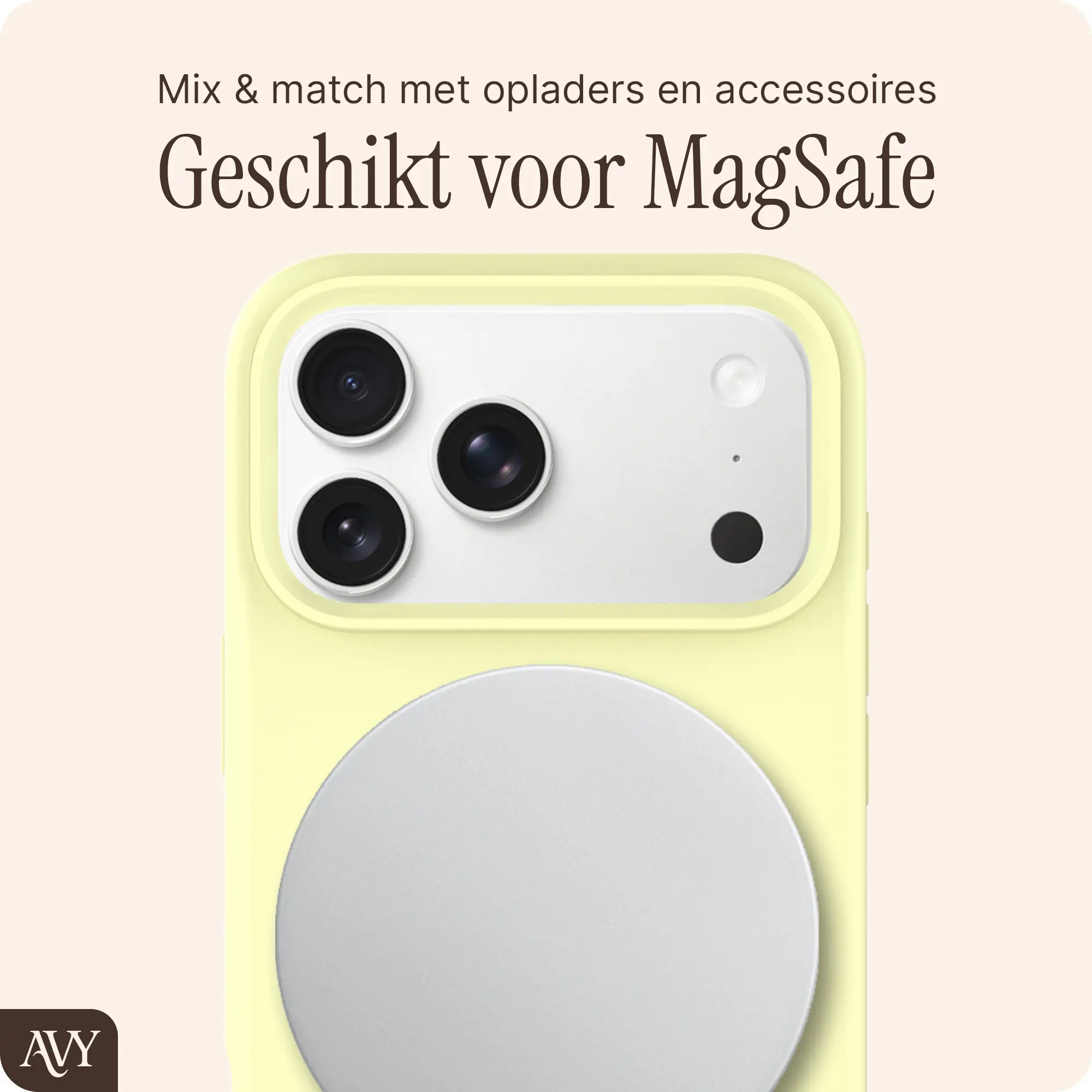 AVY Apple iPhone 18 Pro Max Hoesje Liquid Silicone met MagSafe Butter Yellow afbeelding 8