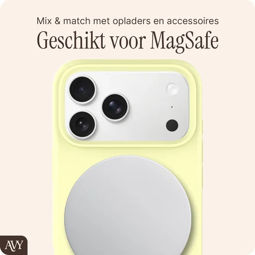 AVY Apple iPhone 18 Pro Max Hoesje Liquid Silicone met MagSafe Butter Yellow afbeelding 8