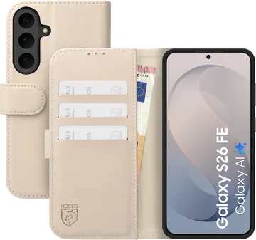 Rosso Element Modern Samsung Galaxy S26 FE Hoesje Book Case Wallet Beige