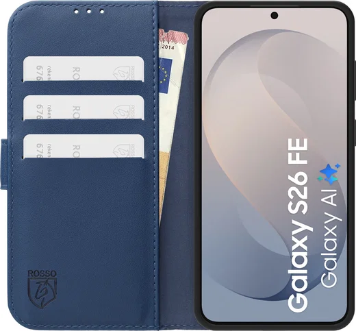 Rosso Element Modern Samsung Galaxy S26 FE Hoesje Book Case Wallet Blauw afbeelding 5