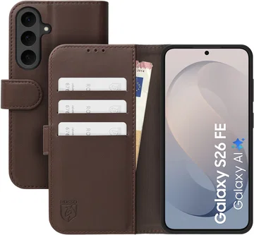 Rosso Element Modern Samsung Galaxy S26 FE Hoesje Book Case Wallet Bruin