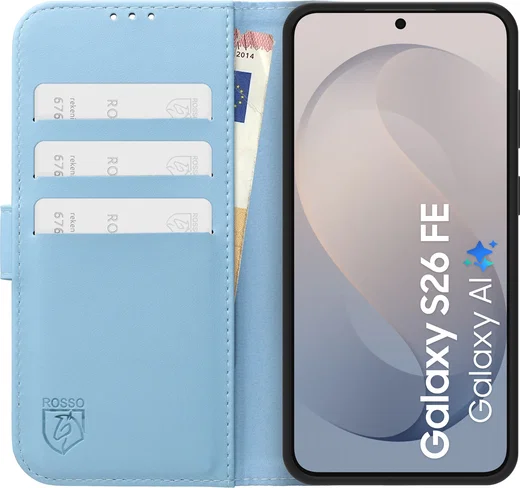 Rosso Element Modern Samsung Galaxy S26 FE Hoesje Book Case Wallet Licht Blauw afbeelding 5