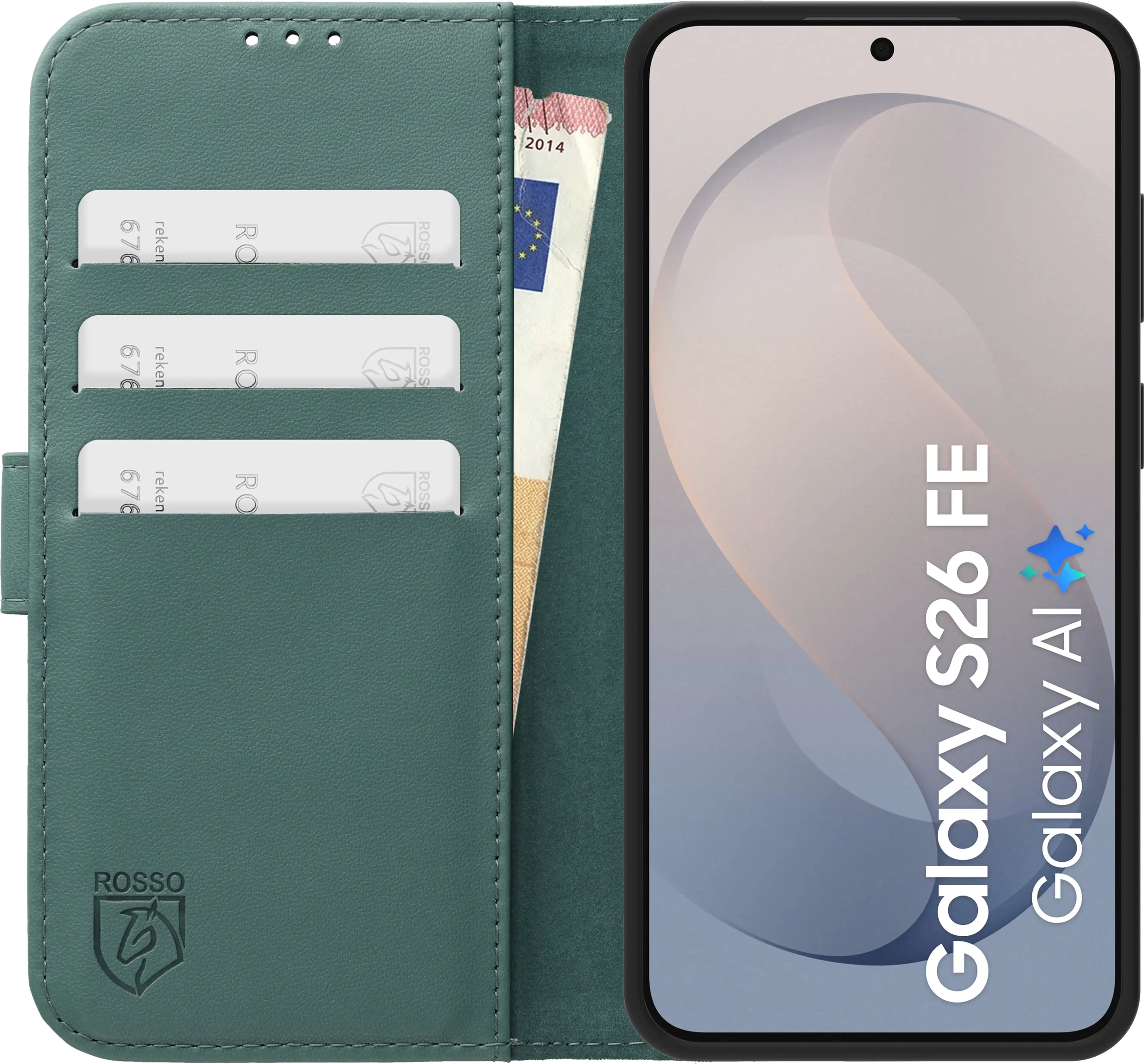 Rosso Element Modern Samsung Galaxy S26 FE Hoesje Book Case Wallet Licht Groen afbeelding 5