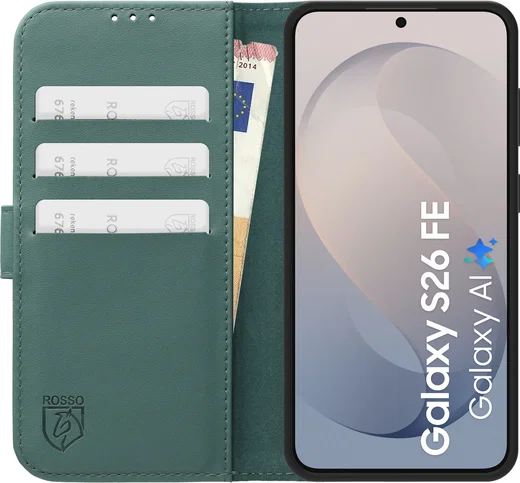 Rosso Element Modern Samsung Galaxy S26 FE Hoesje Book Case Wallet Licht Groen afbeelding 5