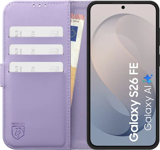 Rosso Element Modern Samsung Galaxy S26 FE Hoesje Book Case Wallet Paars afbeelding 5