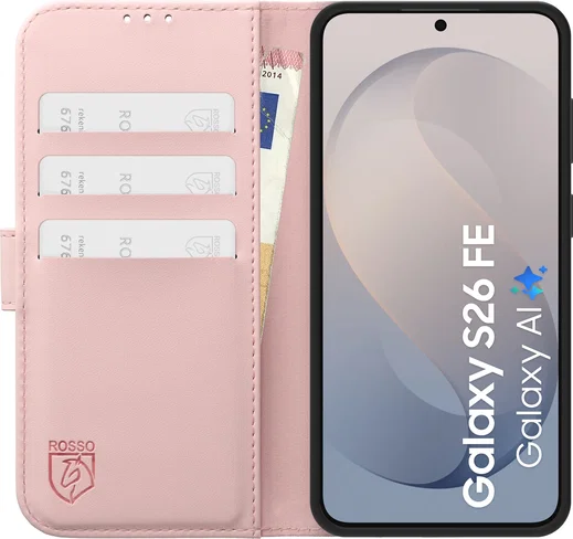 Rosso Element Modern Samsung Galaxy S26 FE Hoesje Book Case Wallet Roze afbeelding 5