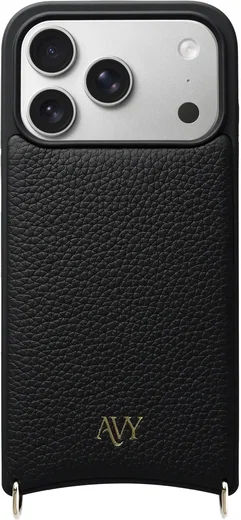 AVY Apple iPhone 18 Pro Hoesje met Koord Haakjes MagSafe Leer Zwart afbeelding 12