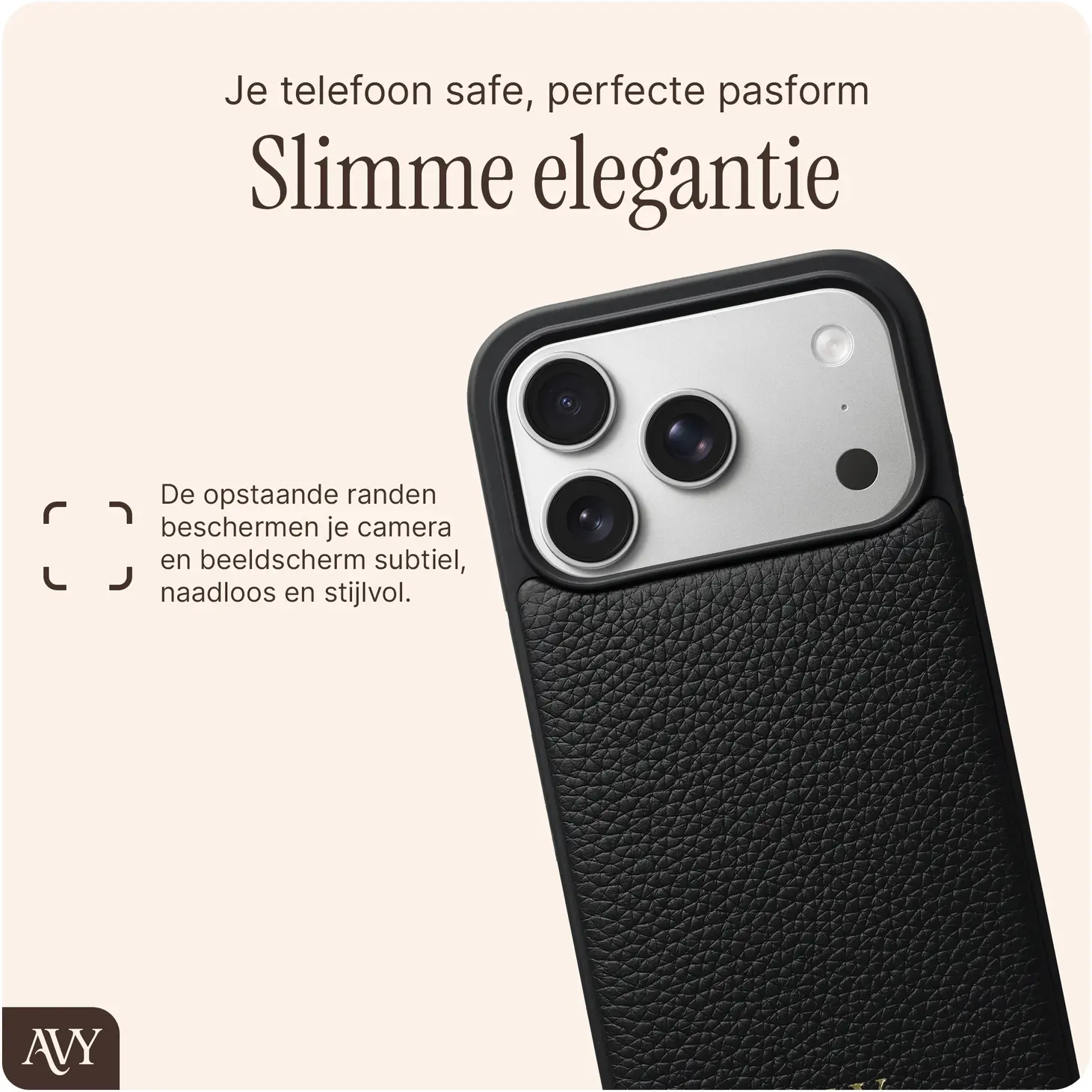 AVY Apple iPhone 18 Pro Hoesje met Koord Haakjes MagSafe Leer Zwart afbeelding 9