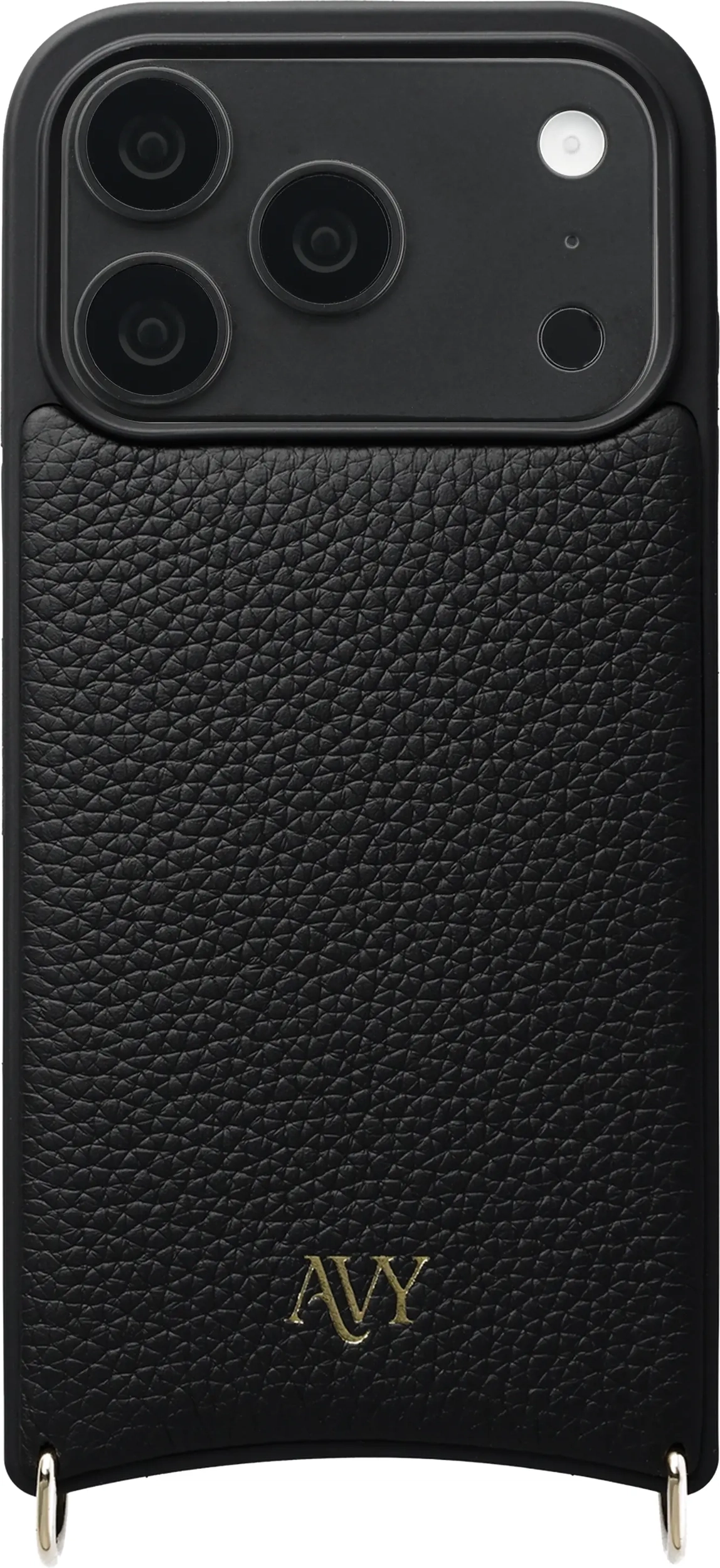 AVY Apple iPhone 18 Pro Hoesje met Koord Haakjes MagSafe Leer Zwart afbeelding 1