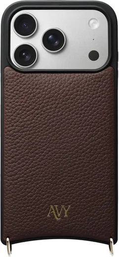 AVY Apple iPhone 18 Pro Hoesje met Koord Haakjes MagSafe Leer Chocolate afbeelding 12