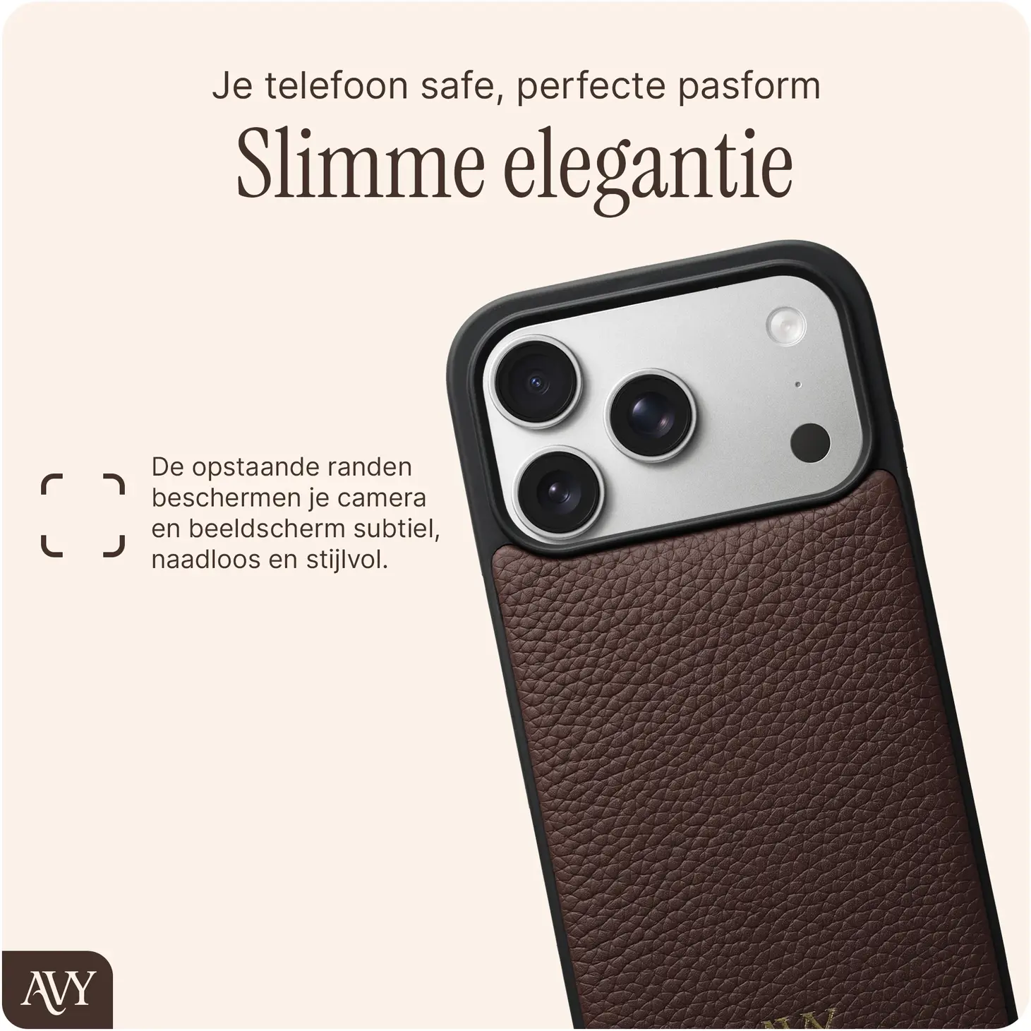 AVY Apple iPhone 18 Pro Hoesje met Koord Haakjes MagSafe Leer Chocolate afbeelding 9