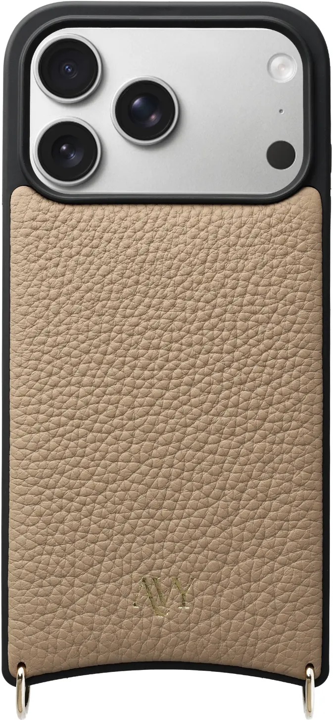 AVY Apple iPhone 18 Pro Hoesje met Koord Haakjes MagSafe Leer Beige afbeelding 12