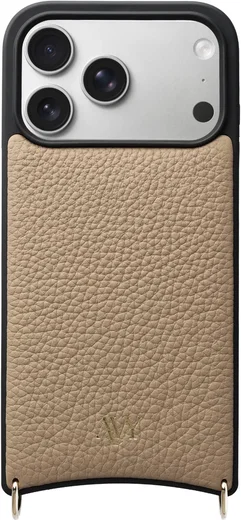 AVY Apple iPhone 18 Pro Hoesje met Koord Haakjes MagSafe Leer Beige afbeelding 12