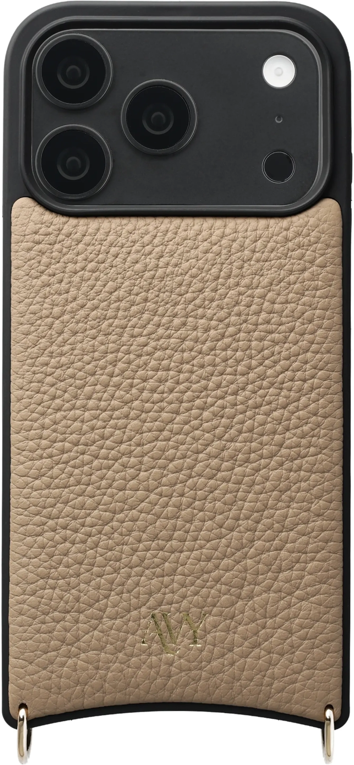 AVY Apple iPhone 18 Pro Hoesje met Koord Haakjes MagSafe Leer Beige afbeelding 1