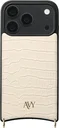 AVY Apple iPhone 18 Pro Hoesje met Koord Haakjes MagSafe Leer Croco Beige