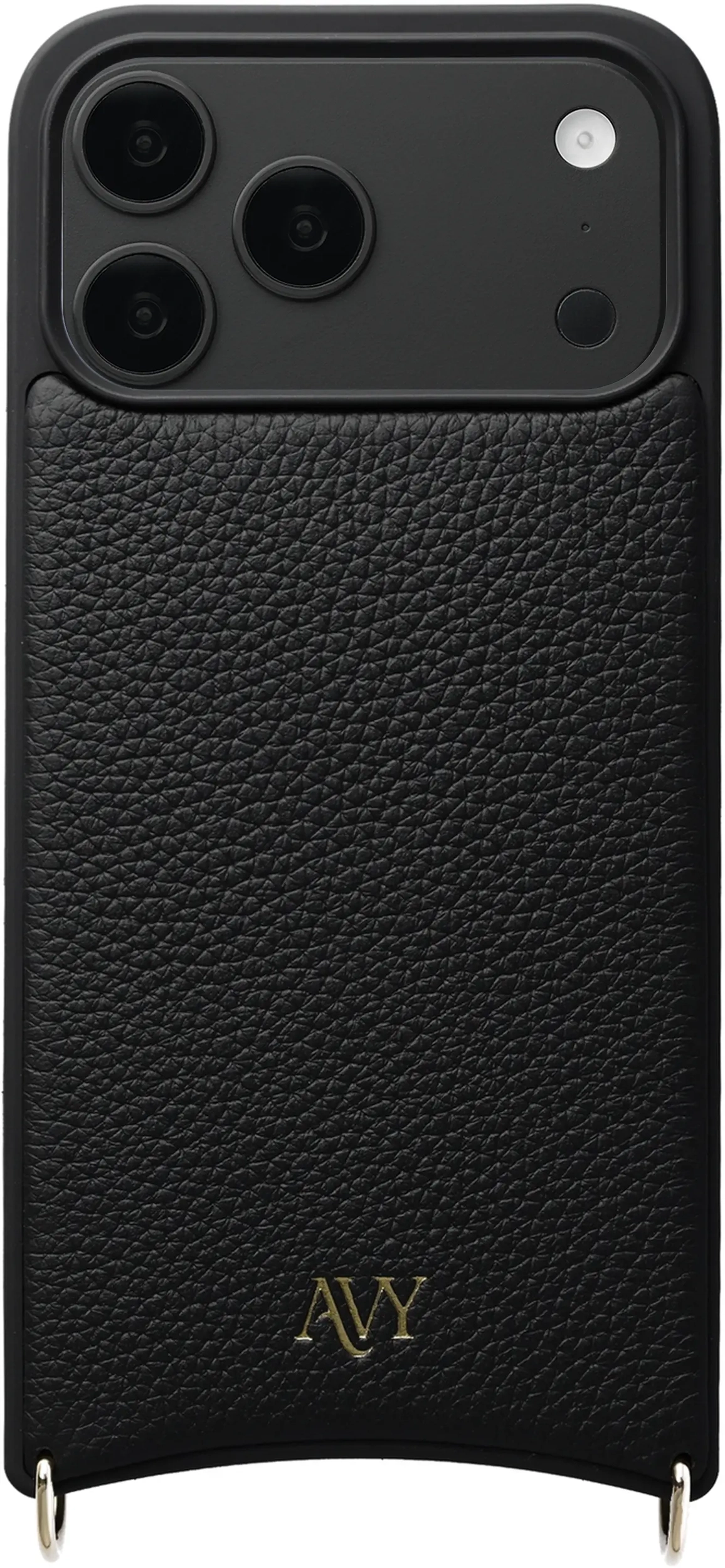 AVY Apple iPhone 18 Pro Max Hoesje met Koord Haakjes MagSafe Leer Zwart afbeelding 1